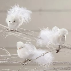 Bethany Lowe Winter Snow Bird Clip Ornaments