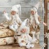 Raz Winter White Posable Elves, 16" 2 Raz Winter White Posable Elves, 16"
