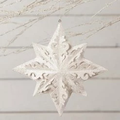 Bethany Lowe Winter White Paper Snowflake Ornament