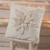 Bethany Lowe Winter White Poinsettia Pillow, Faux Fur New!