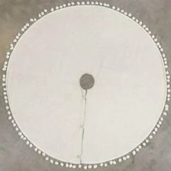 Ragon House Winter White Tree Skirt With Pom Poms, 50" New!