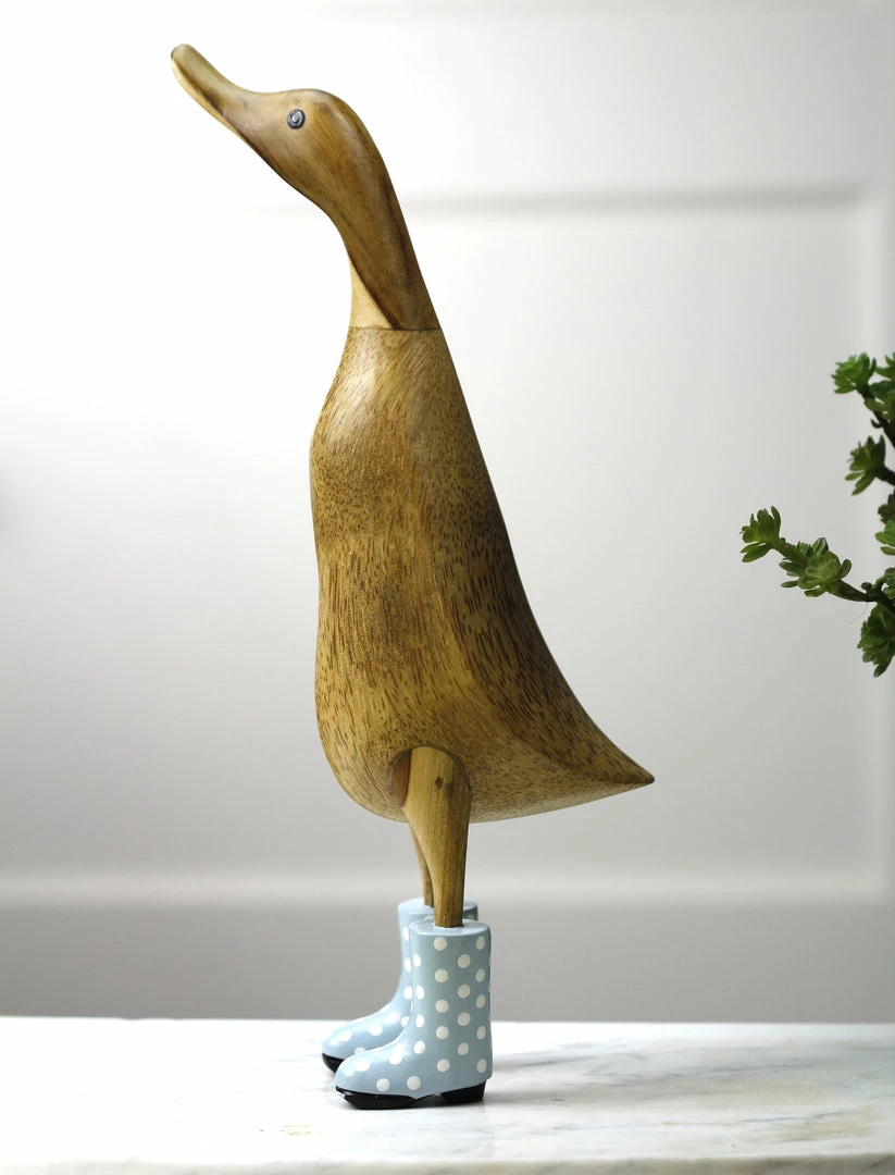 Dcuk Wooden Duck With Blue Welly Boots, Large 3 Dcuk Wooden Duck With Blue Welly Boots, Large